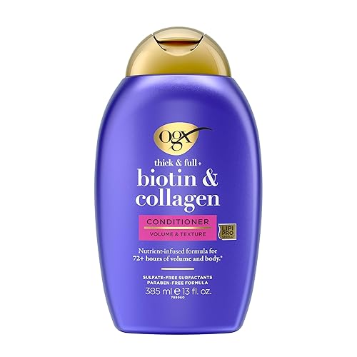 OGX Thick & Full + Biotin & Collagen Volumizing Conditioner, Nutrient-Infused Conditioner with Vitamin B7 Biotin Gives Hair Volume & Body for 72+