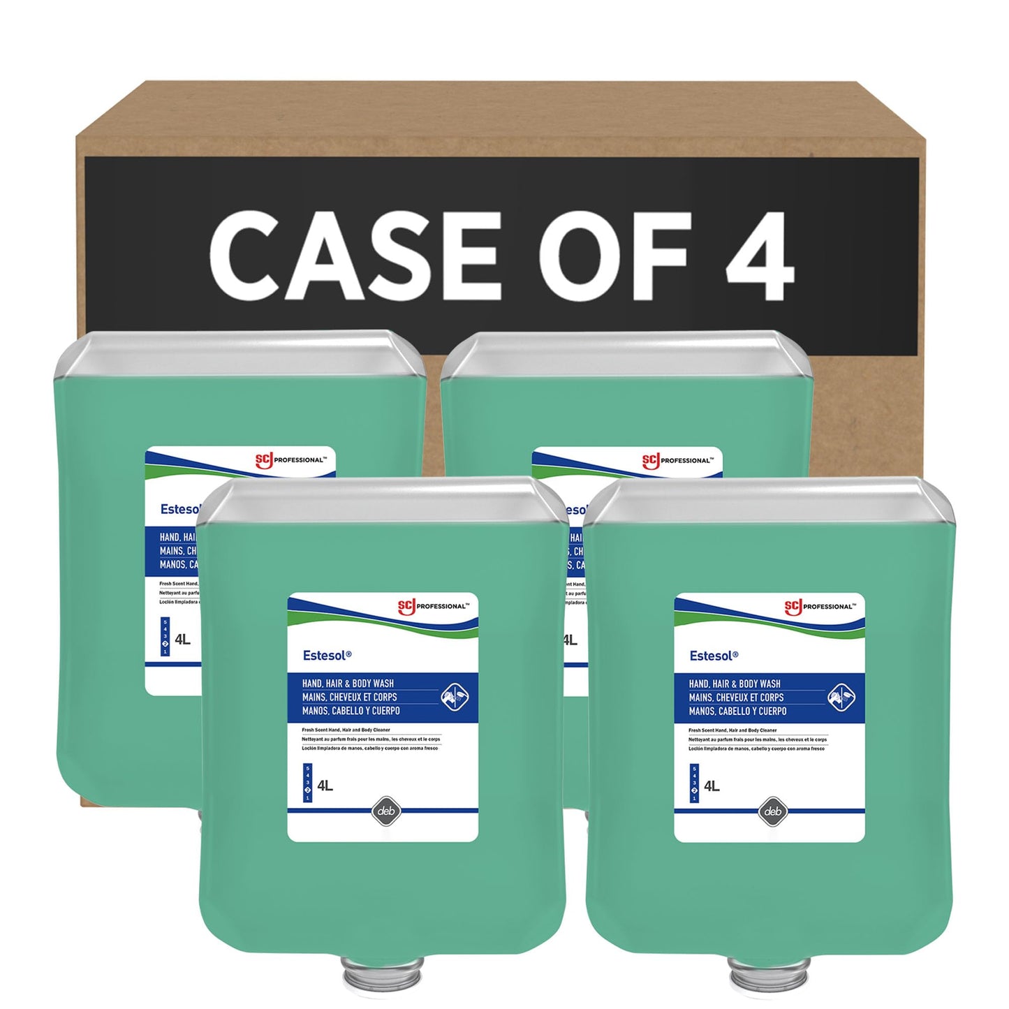 ESTESOL HAND, HAIR & BODY WASH 4 LITER, 4 PACK
