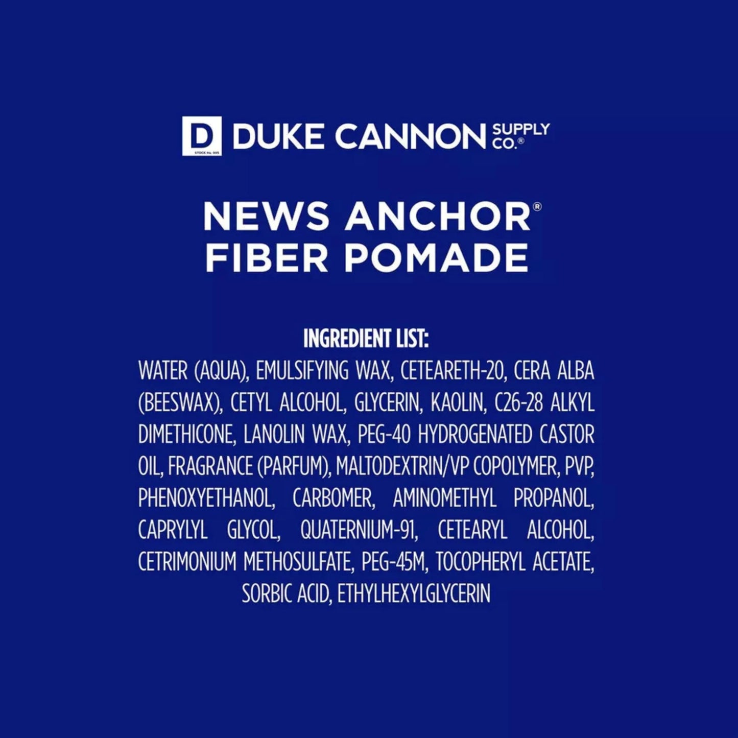 Duke Cannon News Anchor Fiber Pomade 2-Pack - 4.6 oz Each - Strong Hold Matte Finish Hair Styling Cream for Men - Thickens Texturizes and Adds
