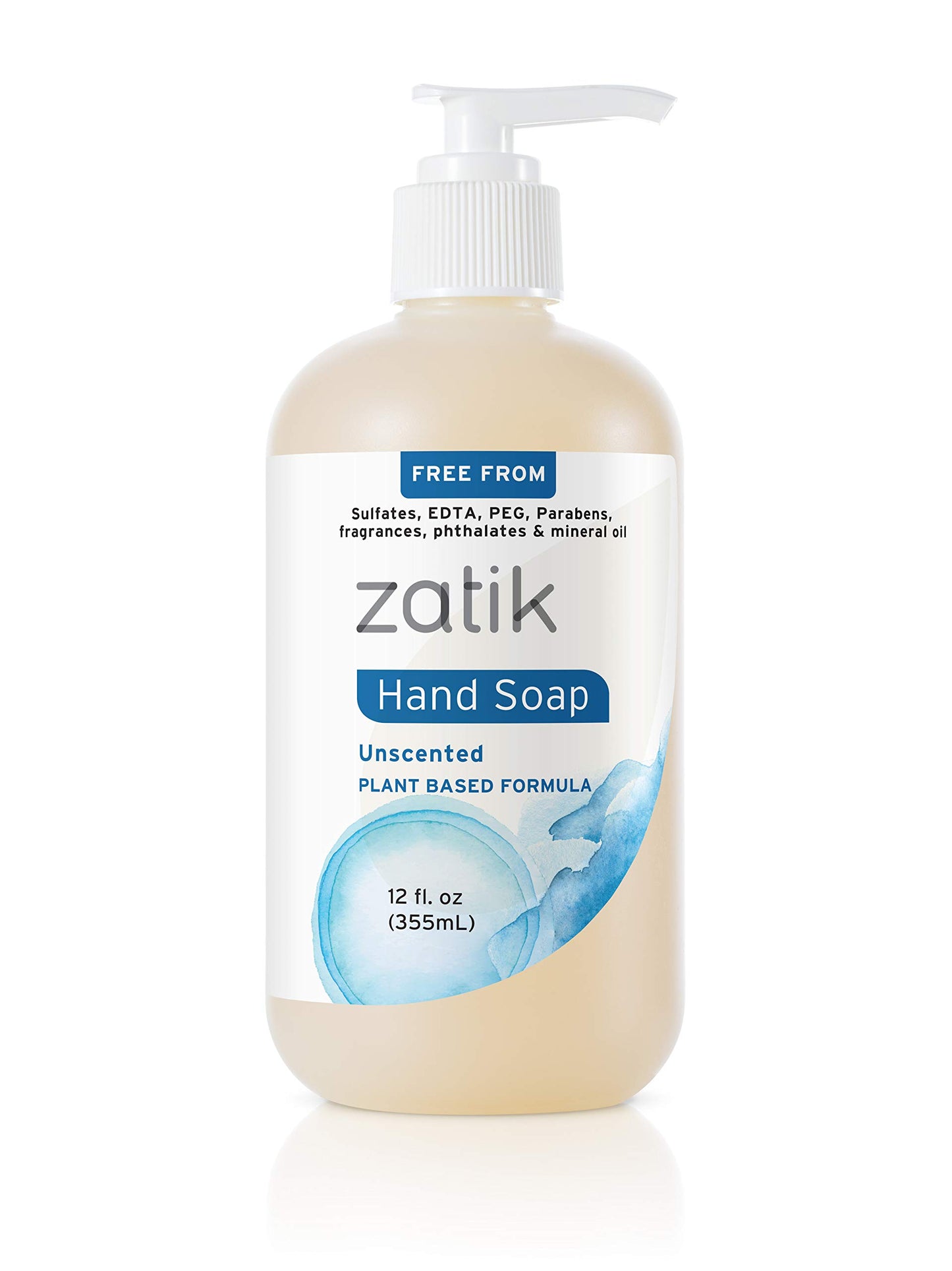 Zatik Naturals - Liquid Hand Soap, Unscented, Moisturizing Handwash, Grey Water Safe,12 fl oz (Pack of 6) Beauty & Personal Care Zatik