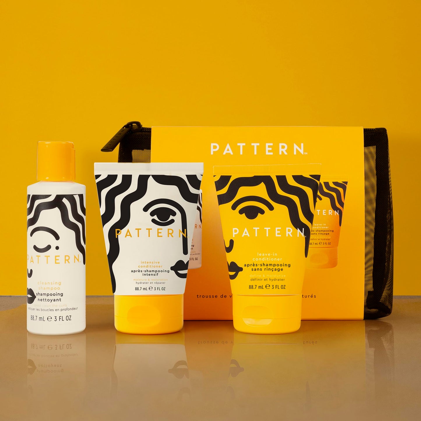 PATTERN Beauty by Tracee Ellis Ross Texture Travel Kit for Curly & Coily Hair, 3a-4c, Includes 3 oz Leave-In Conditioner, Intensive Conditioner