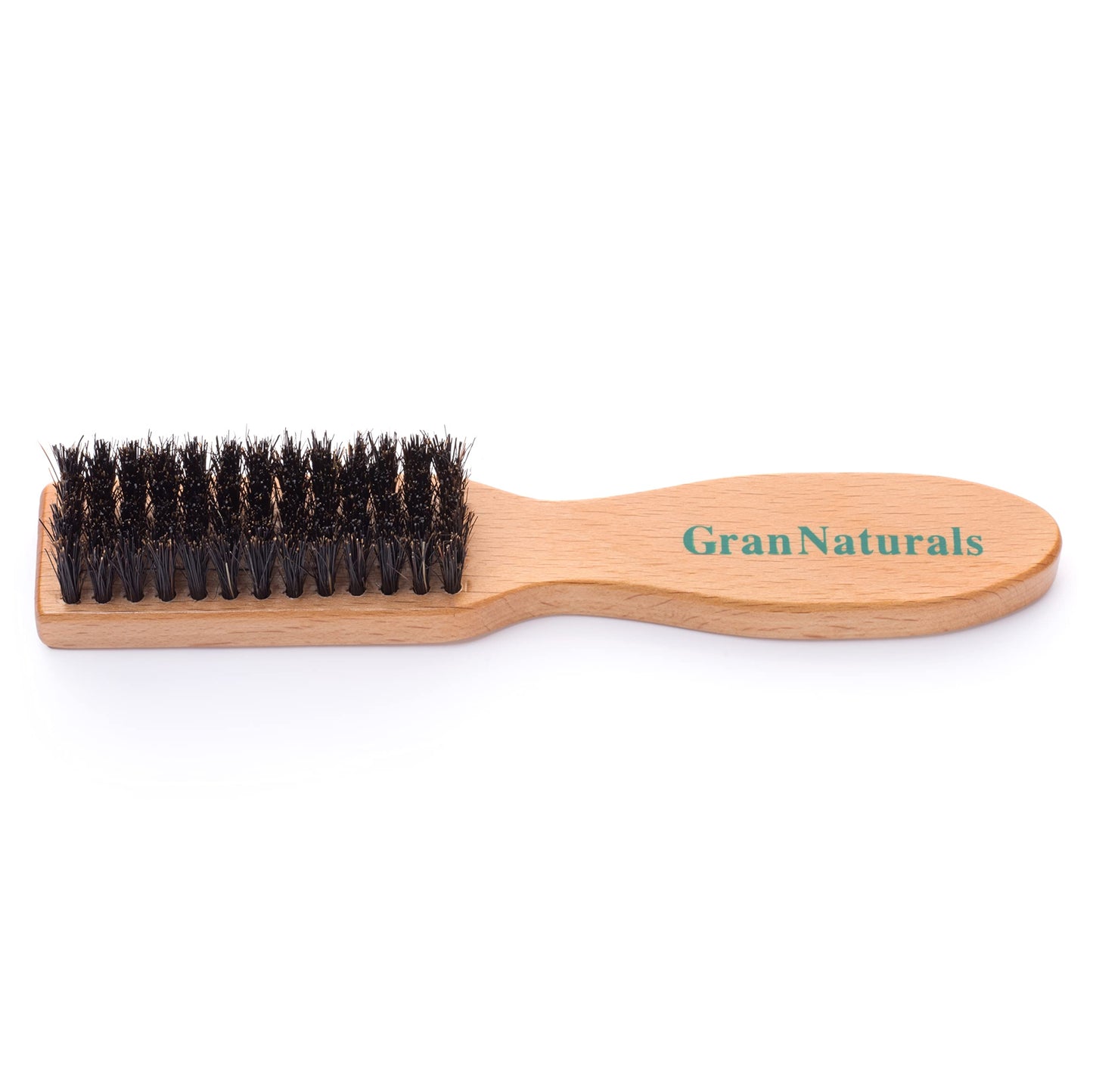 GranNaturals Barber Brush for Fades and Clipper Brush Cleaning - Boar Bristle Mini Slick Back Hairbrush Salon & Barber Accessory for Fades, Blades