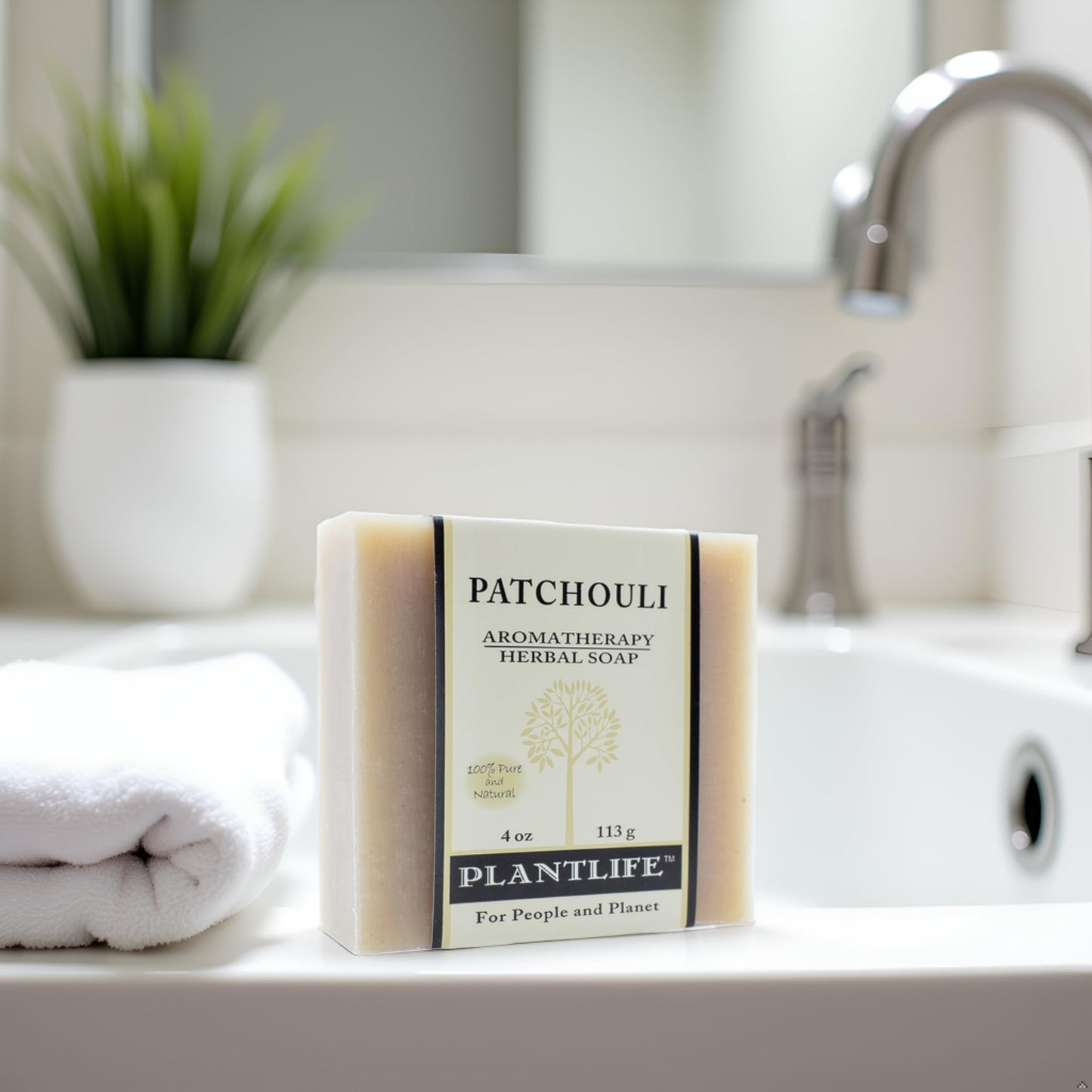 Plantlife Patchouli Bar Soap - Moisturizing and Soothing Soap for Your Skin - Hand Crafted Using Plant-Based Ingredients - Made in California 4oz Bar