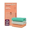 Cleanlogic Body Exfoliating Cloth, Stretchy Exfoliator Bath and Shower Washcloths for Smooth and Softer Skin, Reusable Daily Skincare Tool, Assorted