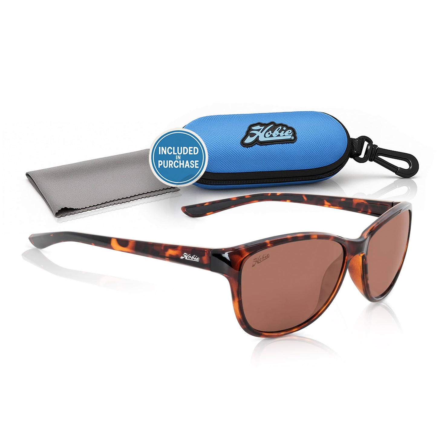 Hobie Mya Polarized Sunglasses for Women - Hydroclean Polarized and Megol Rubber Temple Grips, UV Protection - Sun Glasses for Women - Shiny Tortoise