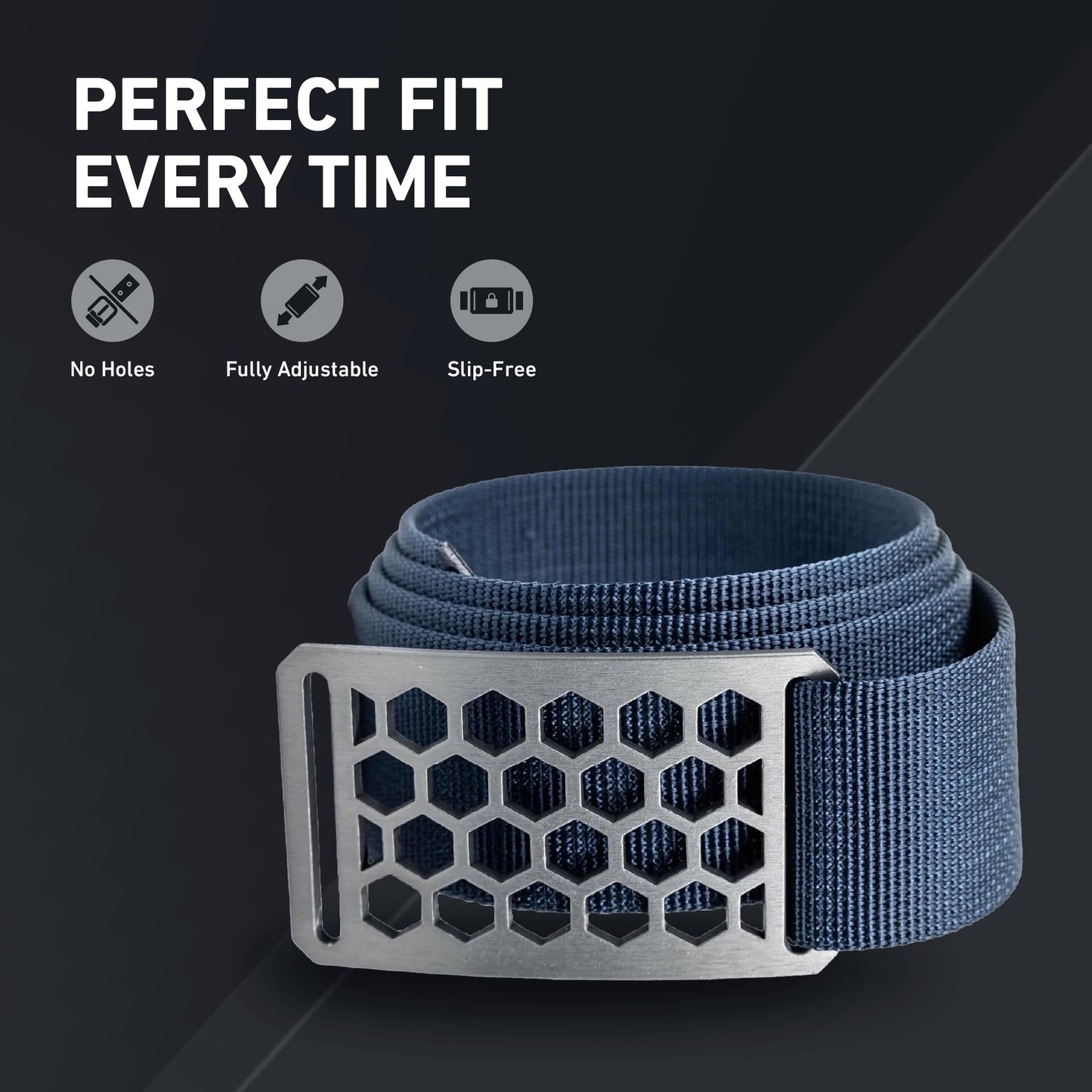 GRIP6 Honeycomb Belt: Durable Belts for Men & Women, Versatile Nylon Tactical Belt for Work, Golf, Casual & Outdoor Use