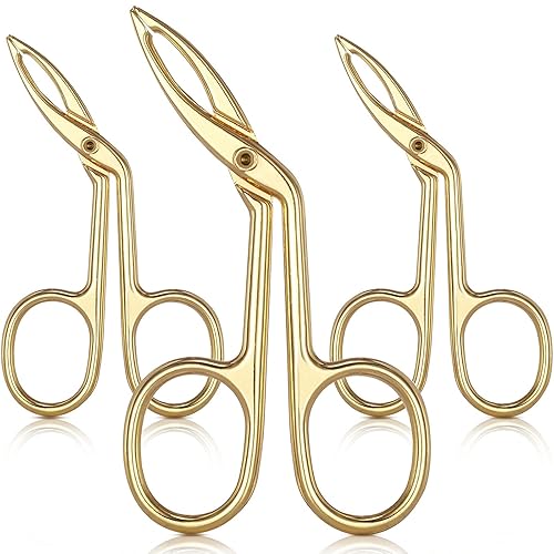 Hicarer 3 Pcs Eyebrow Tweezers Scissor for Women Facial Hair Handle Straight Tip Scissor Shaped Eyebrows Tweezers for Hair Plucker Remover Eyebrows