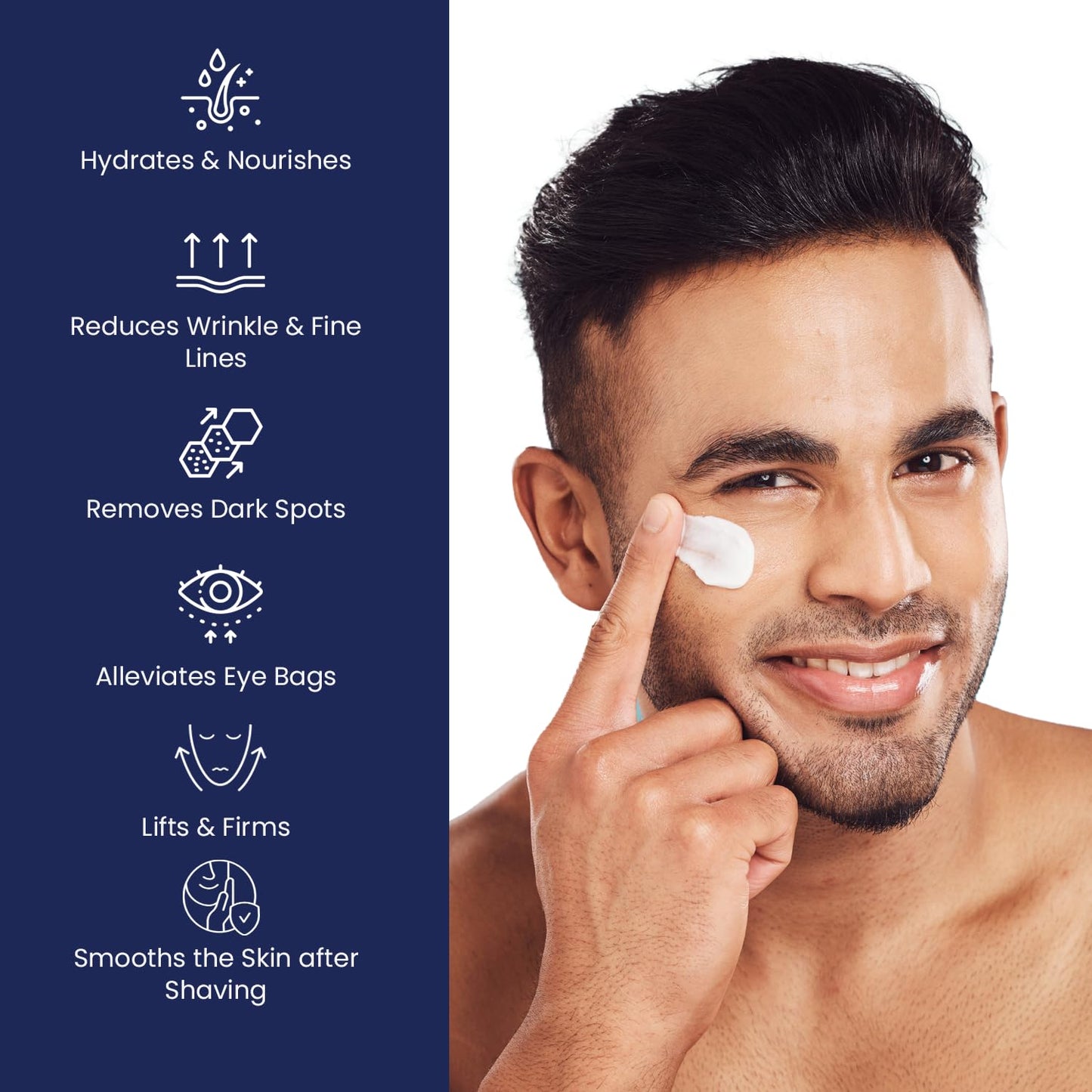 6-in-1 Face Cream for Men: Anti Aging & Wrinkle Cream for Men with Collagen, Hyaluronic Acid, Vitamins E & B, Shea Butter - Dark Spots Remover & Eye