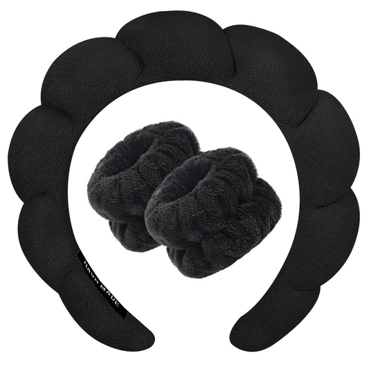 Zkptops Spa Headband for Washing Face Wristband Sponge Makeup Skincare Headband Terry Cloth Bubble Soft Get Ready Hairband for Women Girl Puffy Padded Beauty and Personal Care Zkptops Default Title