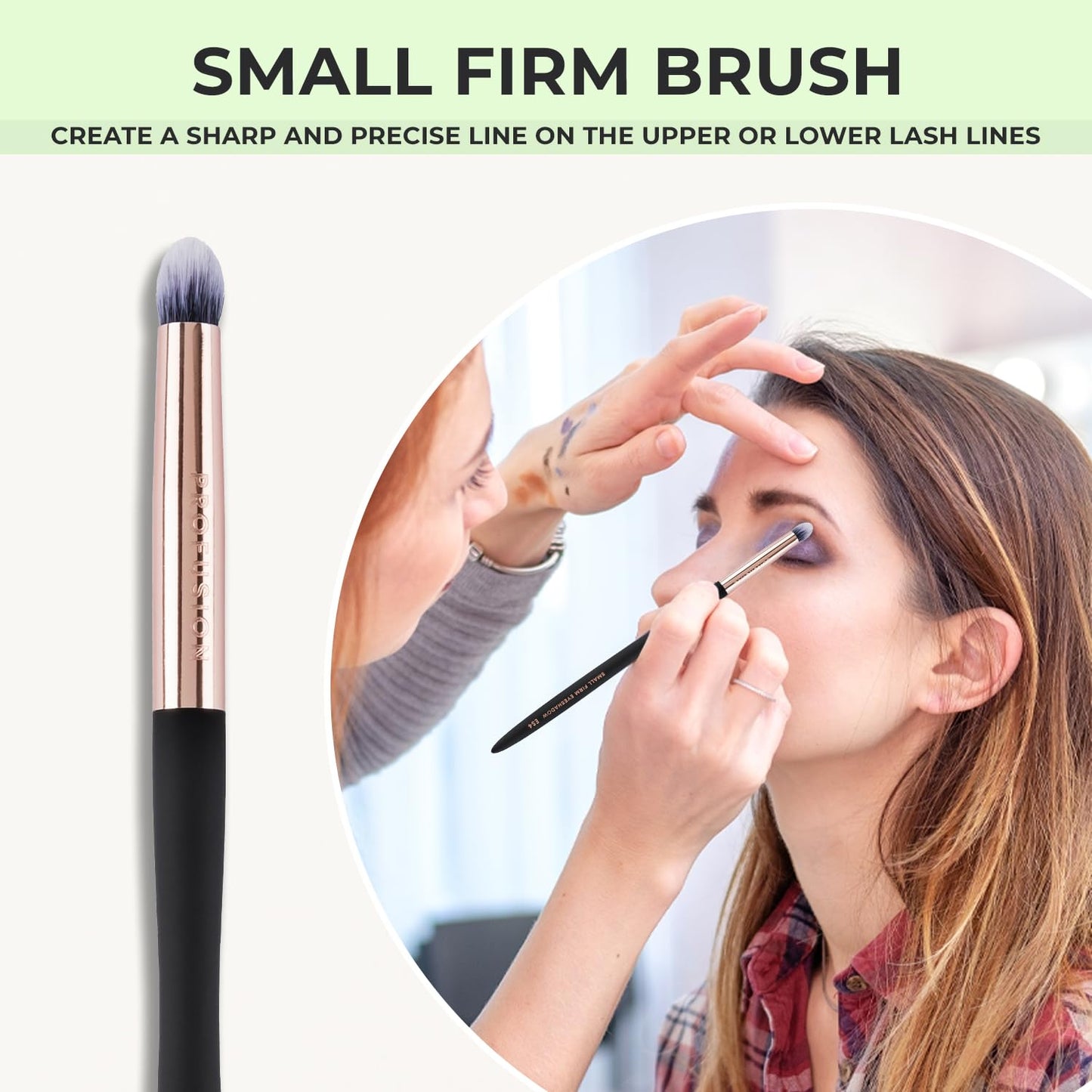 Profusion Cosmetics Small Firm Eyeshadow Brush - Professional Eye Makeup Brush, Eyeshadow Blending Brush-Dense Rounded Hair Bristles and Best