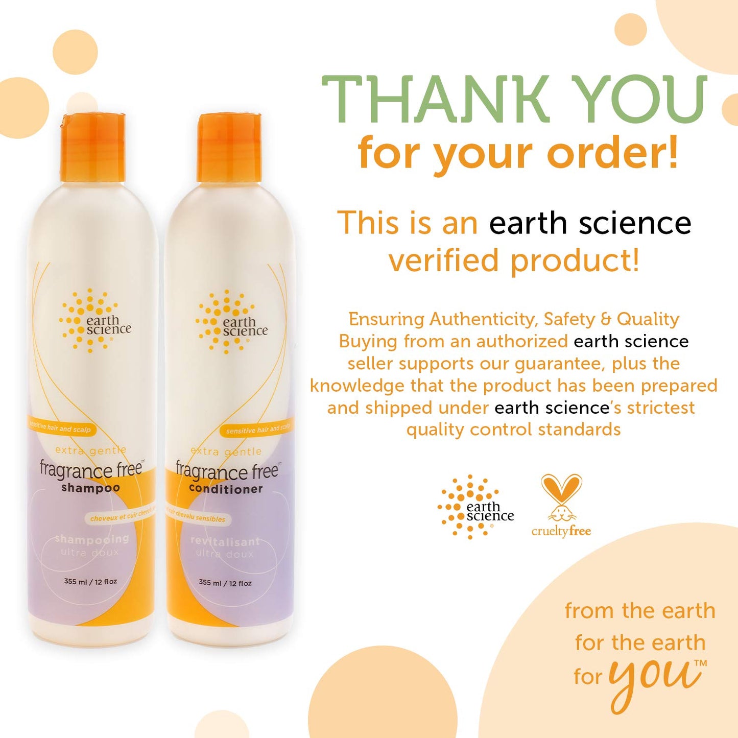 EARTH SCIENCE - Extra Gentle Fragrance Free Shampoo & Conditioner Set (12 oz.)