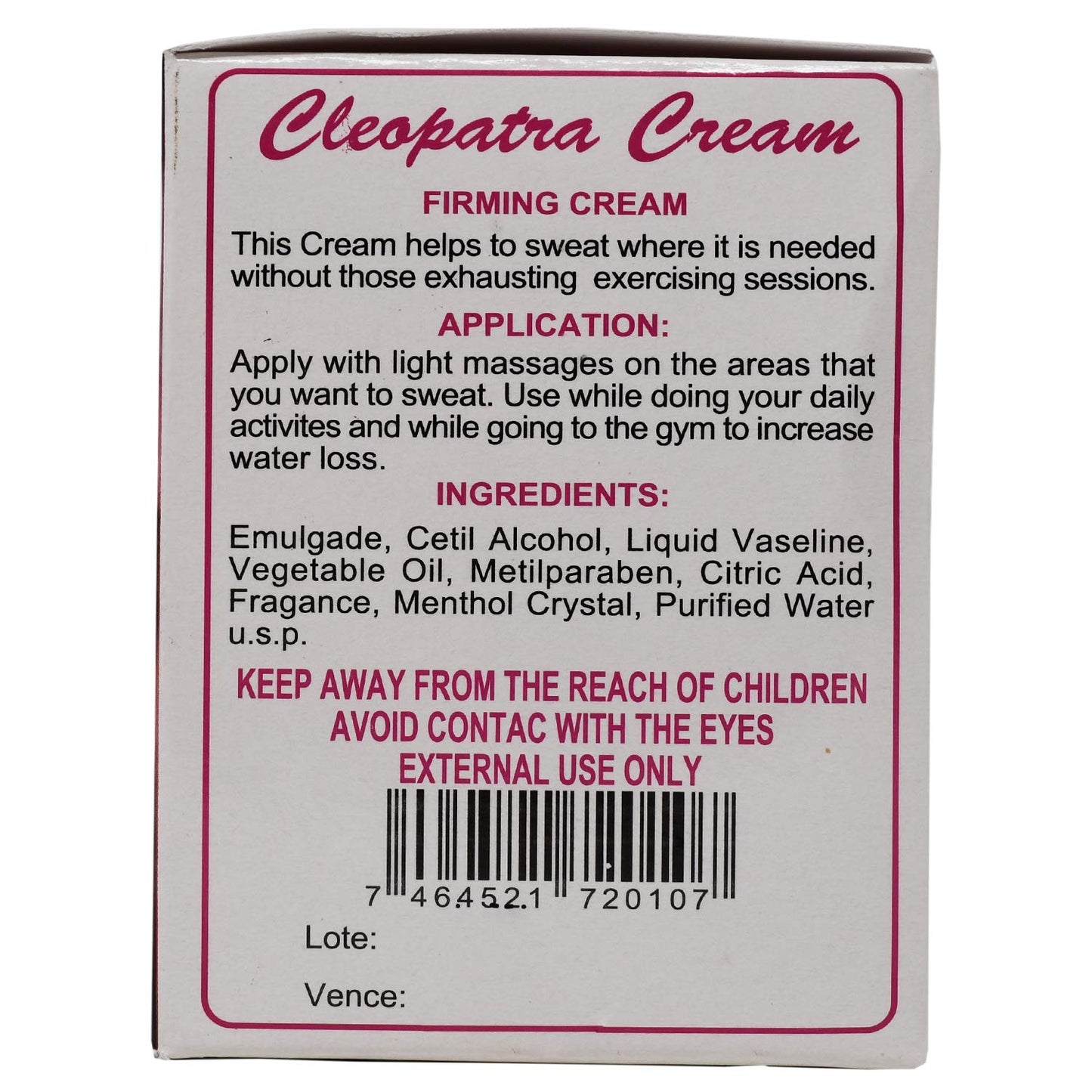 CLEOPATRA Firming Cream, 8 Ounce
