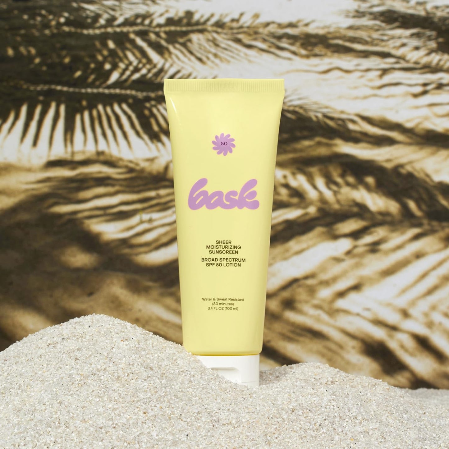 Bask SPF 50 Sheer Moisturizing Sunscreen Lotion - Broad Spectrum UVA/UVB Protection, Dermatologist Recommended, Hydrating, Lightweight & Non-Greasy