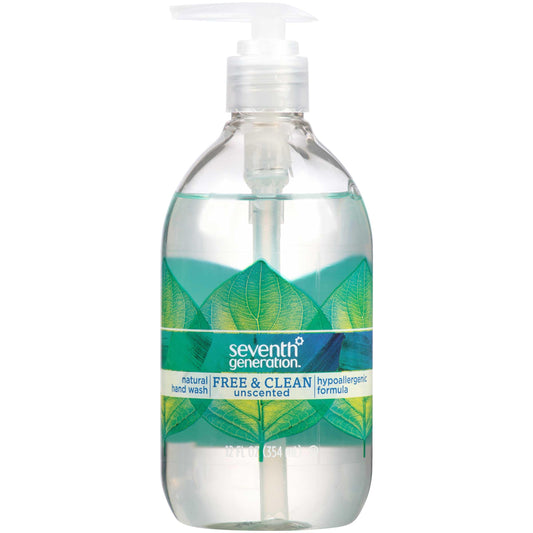 Seventh Generation Liquid Hand Soap Fragrance Free Free & Clean Unscented Hand Soap 12 Fl.oz, Pack of 8 Beauty and Personal Care Seventh Generation Default Title