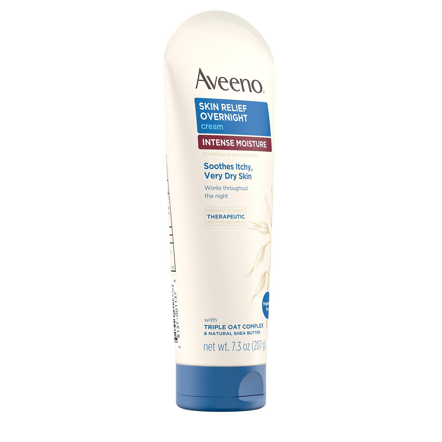 Aveeno Skin Relief Overnight Intense Moisture Cream with Triple Oat Complex & Natural Shea Butter, Therapeutic Dimethicone Skin Protectant for Dry