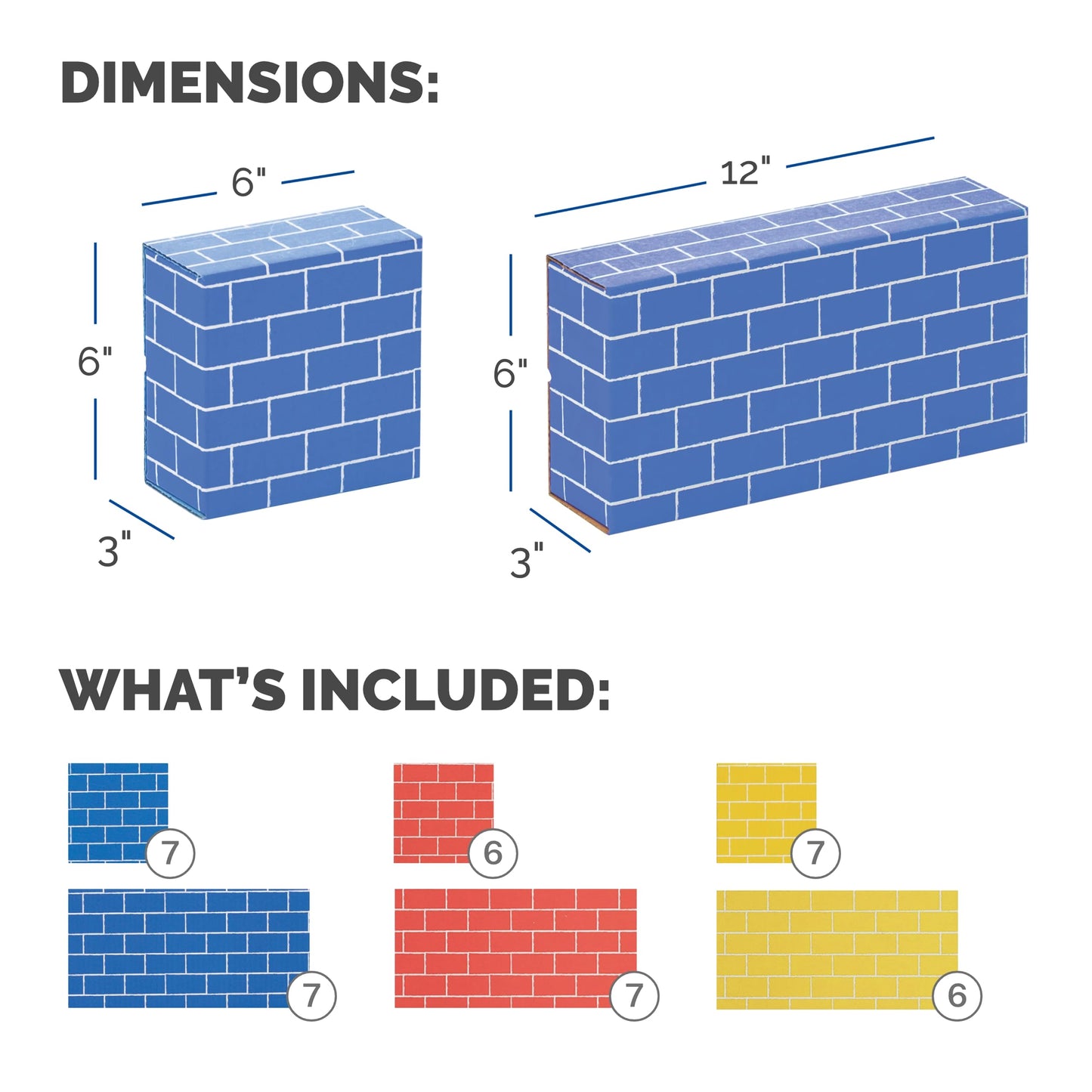 Bankers Box at Play Jumbo Cardboard Building Blocks 40-Pack – Heavy Duty Large & Medium Toy Blocks for Kids