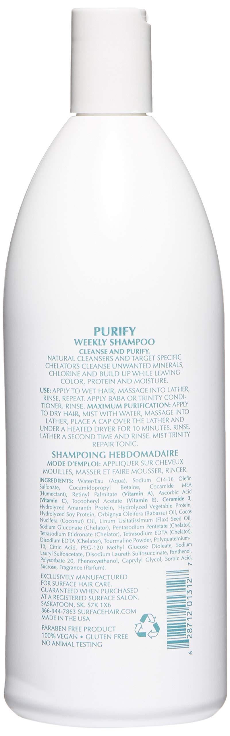 SURFACE Hair - Purify Clarifying Cleansing Shampoo - Clarify, Deep Cleanse, Sulfate Free - 32 fl oz