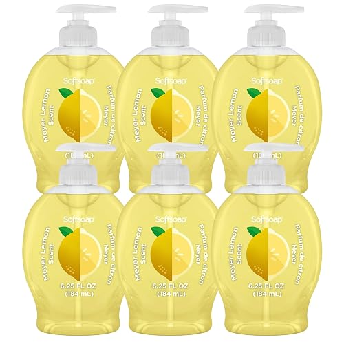 Softsoap Liquid Hand Soap with Pump, Limited Edition Summer Scents, 6.25 Fl Oz, 6 Pack (Lemon)