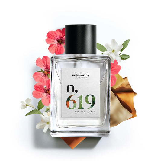 Noteworthy n,619 Hidden Coast Eau De Parfum - Juniper, Geranium, Suede | Warm Woody Amber Fragrance with Aromatic Citrus Notes for Any Occasion | Beauty & Personal Care Noteworthy