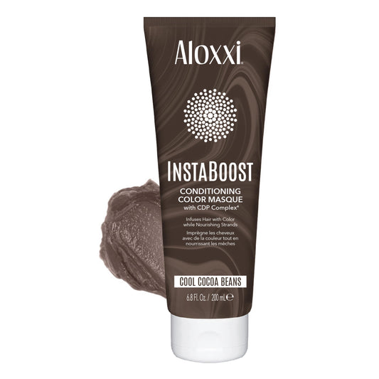 ALOXXI InstaBoost Conditioning Color Mask in Cool Cocoa Beans, Deposits Dark Brown Color and Deeply Conditions Hair, 6.8 Fl Oz