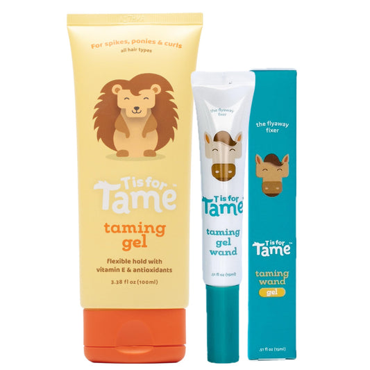 T is for Tame - Hair Taming Gel & Wand Bundle - Natural Kids Hair Styling Set for Frizz, Flyaways & Baby Hairs - Gentle Hold Gel + Vegan Flyaway Wand Beauty & Personal Care T is for Tame