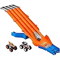 Hot Wheels Monster Truck! Survival Race! JFR07 Ride On Toy Playset with 2 Mini Cars for Ages 4+ Orange