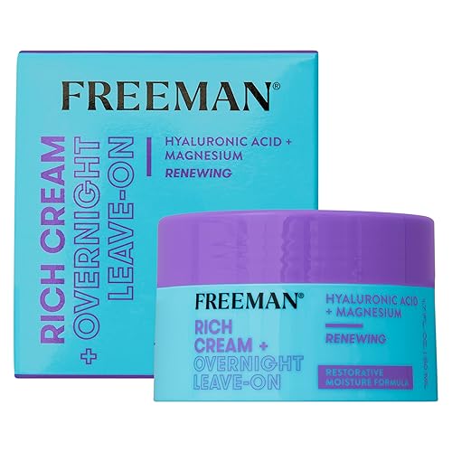 Freeman Rich Cream + Overnight Leave-On, Moisturizing Face Mask, Facial Mask For Dry Skin, Face Cream Infused With Magnesium & Hyaluronic Acid