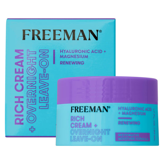 Freeman Rich Cream + Overnight Leave-On, Moisturizing Face Mask, Facial Mask For Dry Skin, Face Cream Infused With Magnesium & Hyaluronic Acid Beauty & Personal Care Freeman