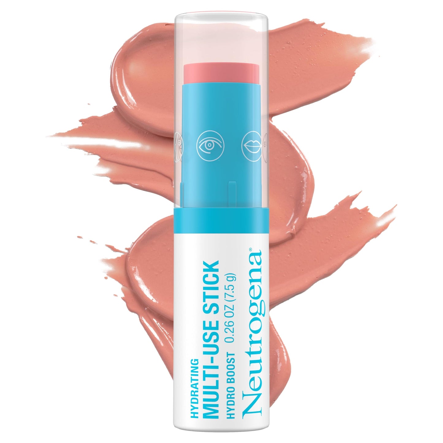 Neutrogena Hydro Boost Hydrating Multi-Use Makeup Stick with Hyaluronic Acid, Gentle Multi-Use Colored Makeup Balm to Brighten Lips, Cheeks & Eyes