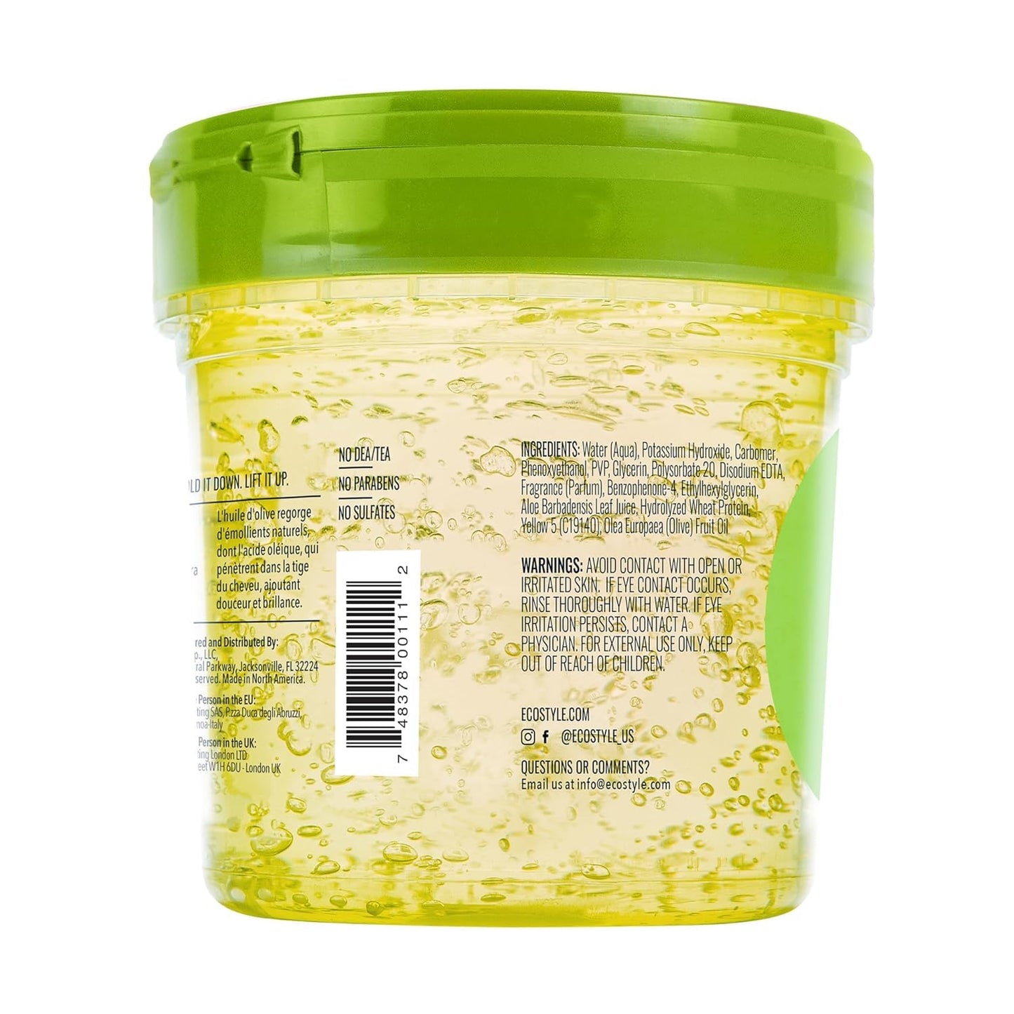 Eco Style Gel Olive Oil Styling - Adds Shine and Tames Split Ends - Delivers Moisture to Scalp - Nourishes And Repairs - Provides Weightless