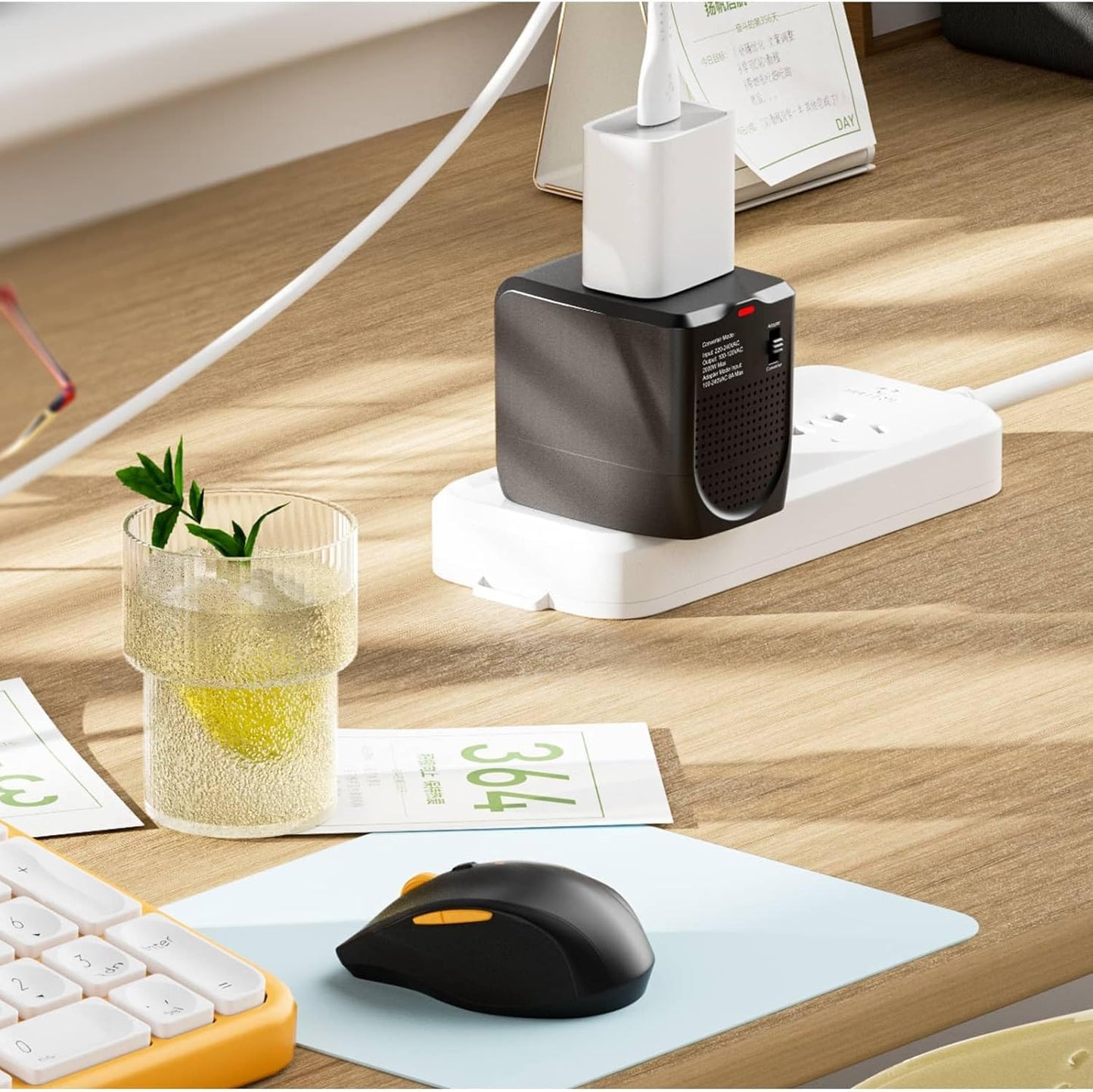 International Travel Adapter & Voltage Converter – Step Down 220V to 110V for Phones, Laptops, Curling Irons, US to UK/EU/AU & 200+ Countries