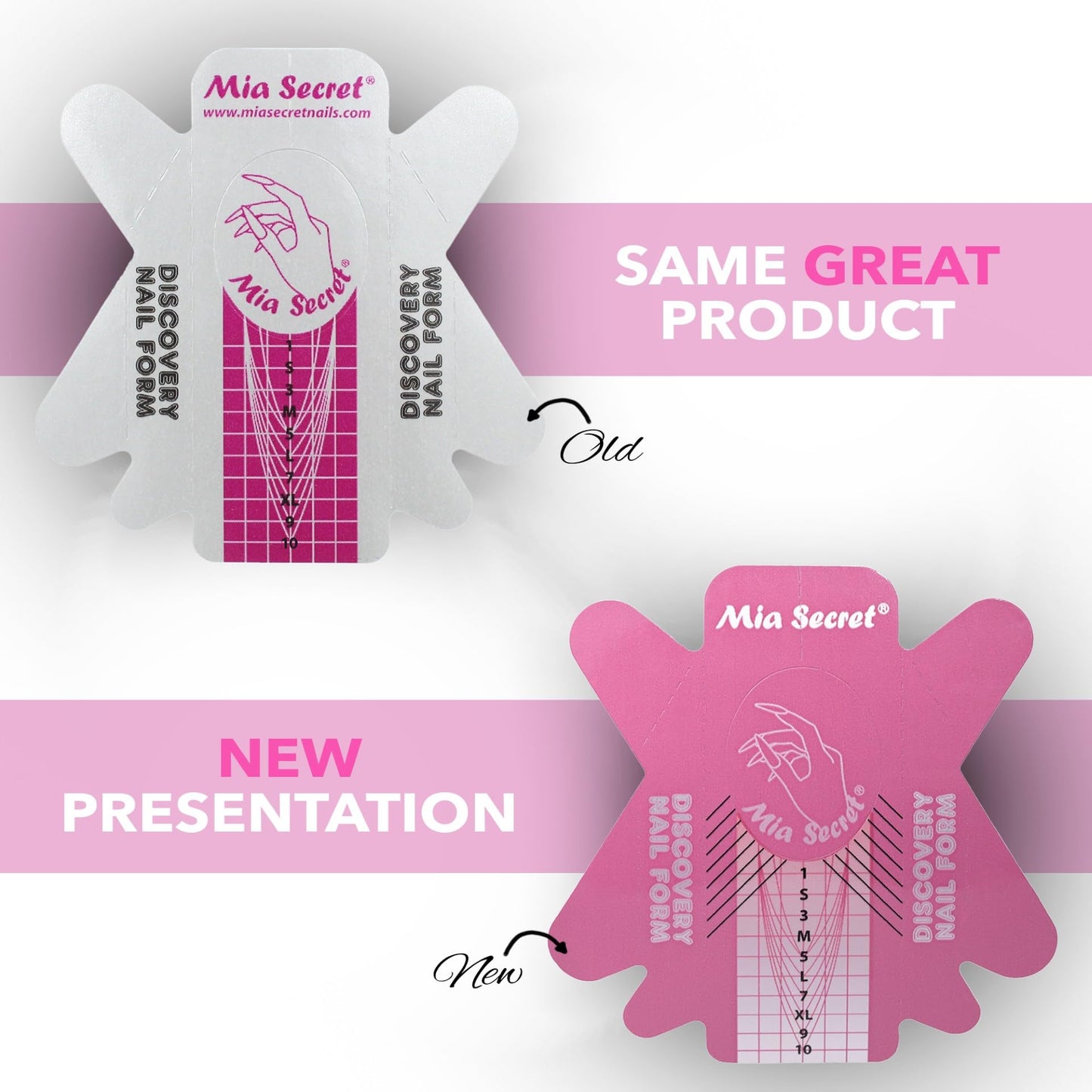 Mia Secret Discovery Nail Form, 500 PCS - Acrylic Nail Forms, Acrylic/UV Gel Nail Extension Forms - Guide Stickers Beauty & Personal Care Mia Secret