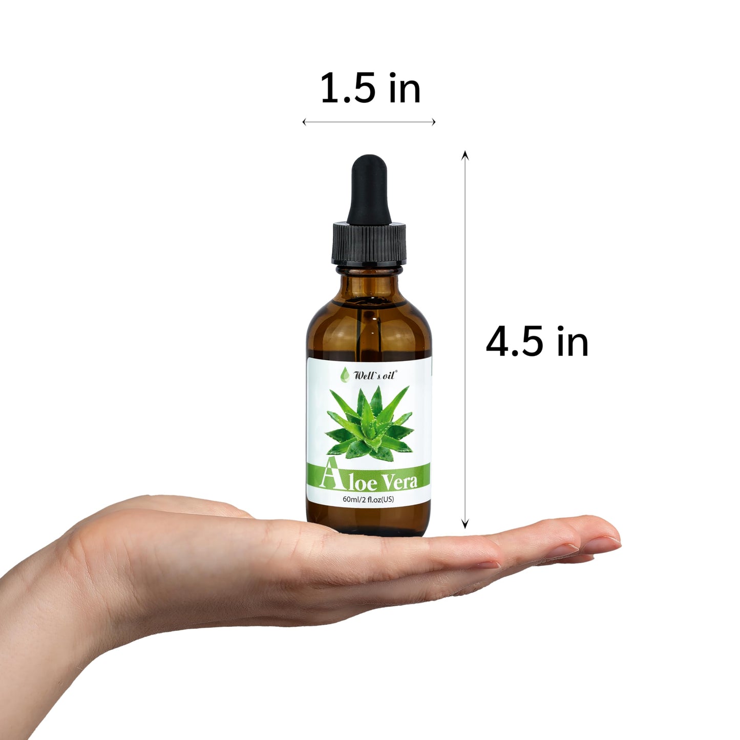 Well's Oil Aloe Vera Oil - Hydrating & Nourishing | Supports the Appearance of Healthy Hair & Soothes Dry Skin | All Natural | For Skin & Hair Care (2