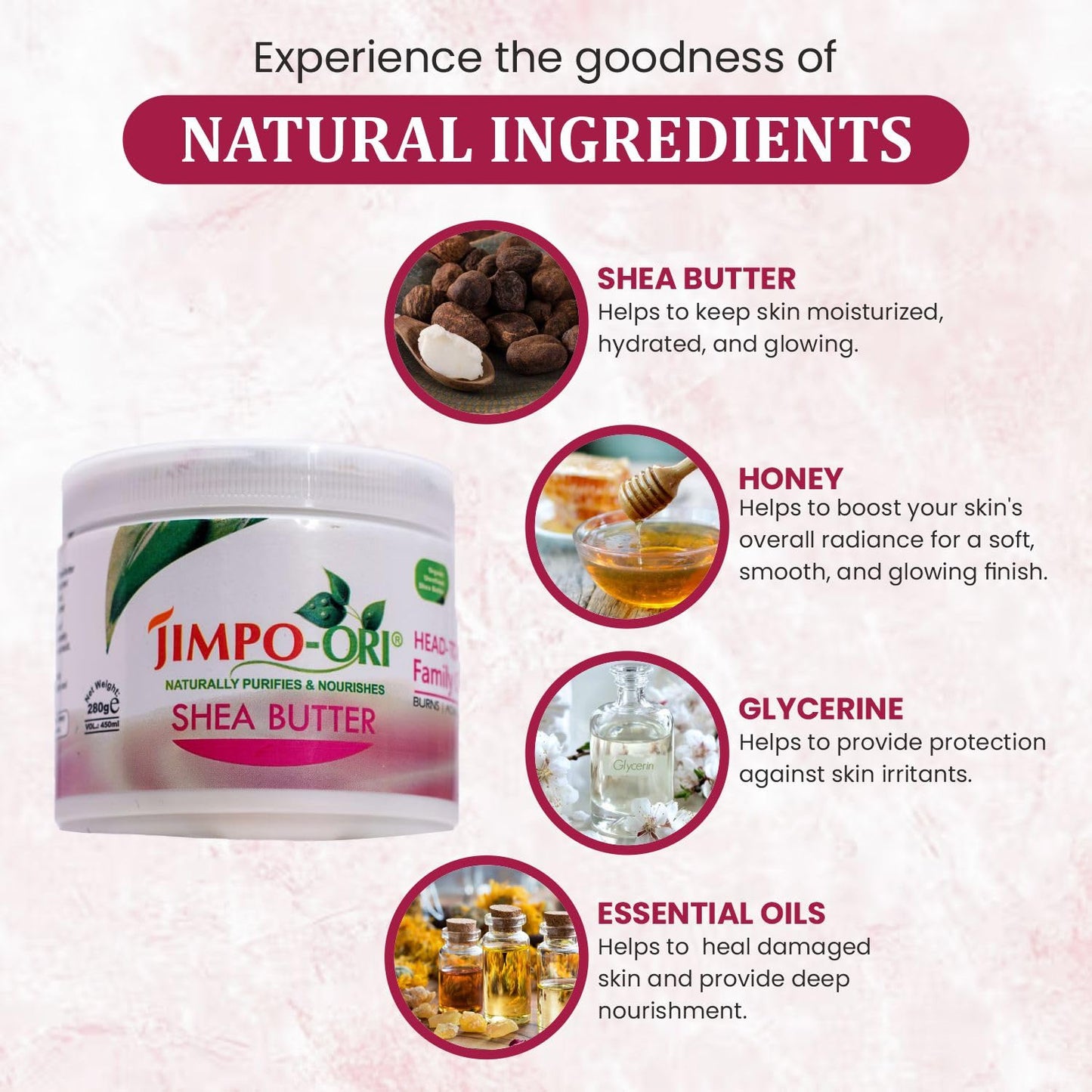 Jimpo-ORI Head-to-Toe Family Cream W/Shea Butter & Honey - Hand Cream for Women, Men, Natural & Organic Moisturizer for Face, Hands, & Feet, Hair