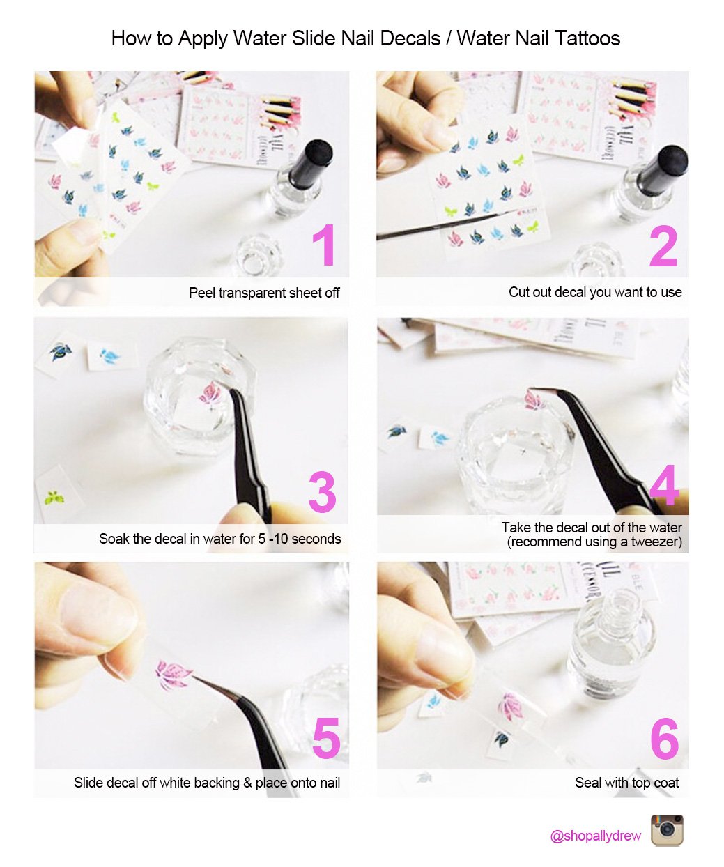 ALLYDREW 22 Sheets Cat Nail Art Water Slide Cat Nail Decals Kitty Water Transfer Nail Decals