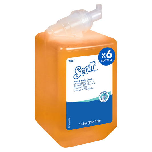 Scott® Luxury Foaming Hair and Body Wash (91557), Citrus Scent Shampoo, Yellow / Clear, 1.0 L Bottles, 6 Bottles / Case Beauty & Personal Care Scott Professional