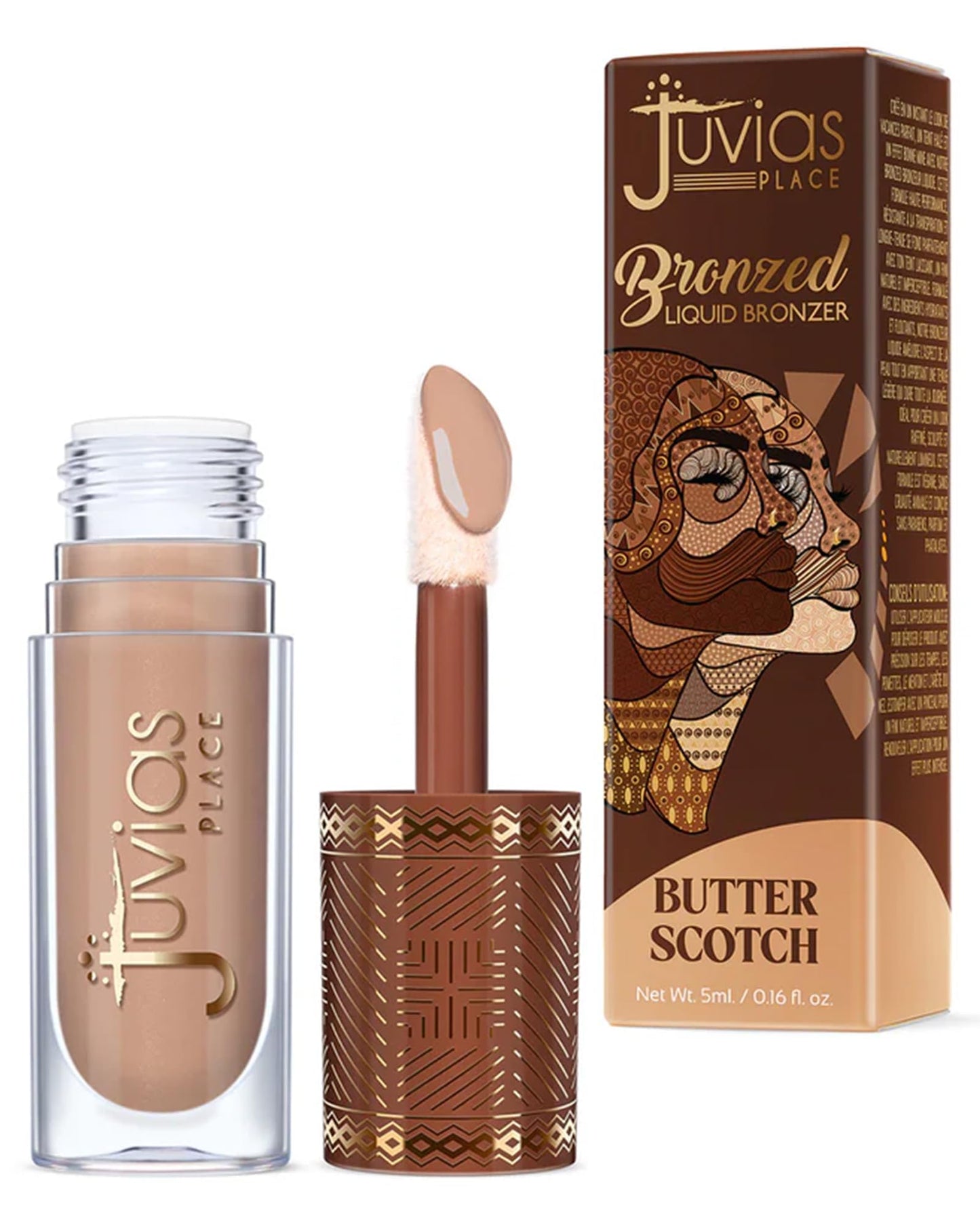 Juvia’s Place Bronzed Liquid Bronzer - Butterscotch - Liquid Bronzer for Face with Silky Blendable Texture - Buildable Coverage for Natural Contour