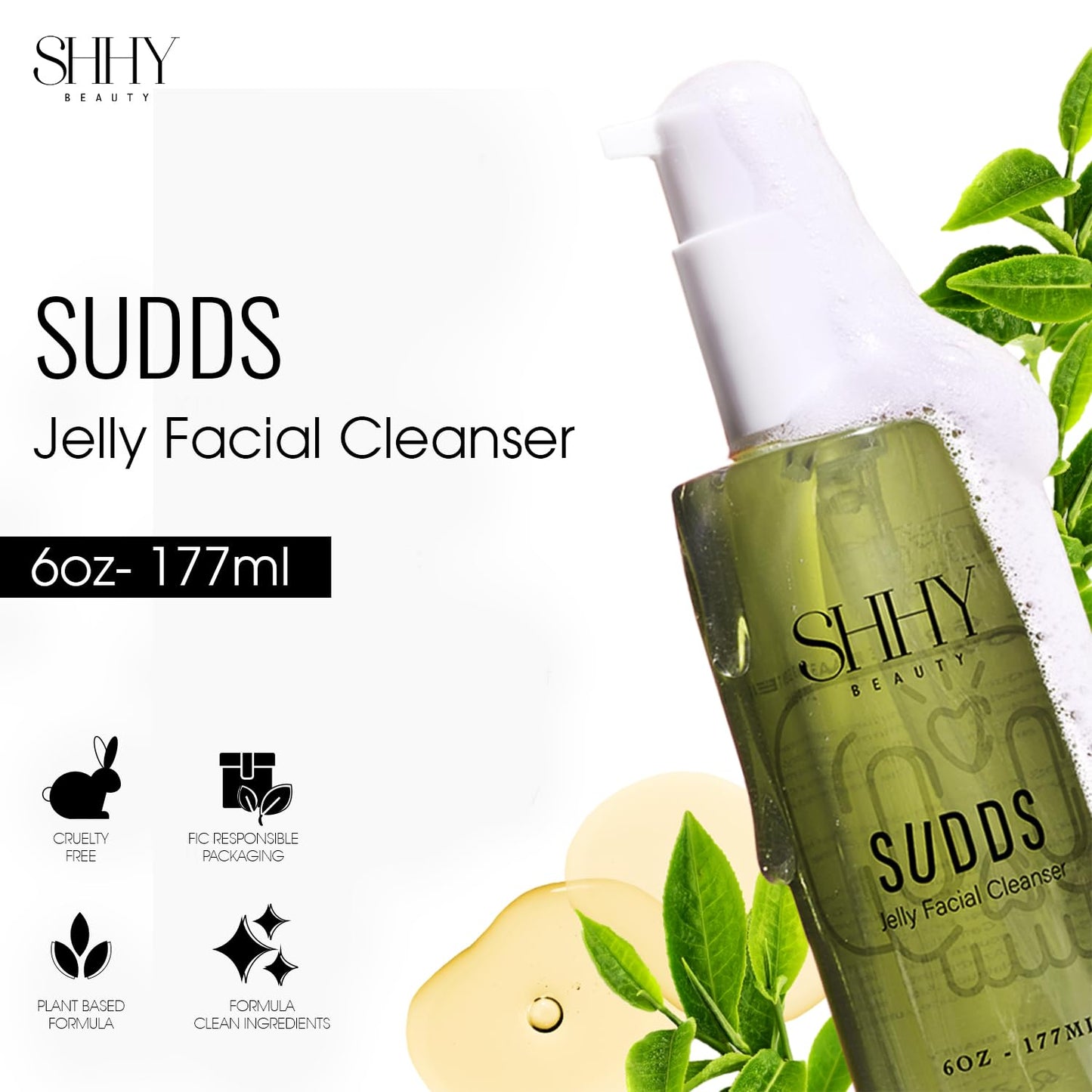 SHHY BEAUTY SUDDS Jelly Facial Cleanser, Healthy Glowing Hydrated Skin