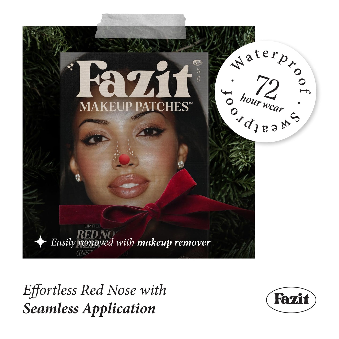 Fazit Makeup Patches - Red Nose Speckles - Glow Up Make-Up Patches - Cute Glitter Makeup Accessories for Women - Cosmetic Glitter for Face