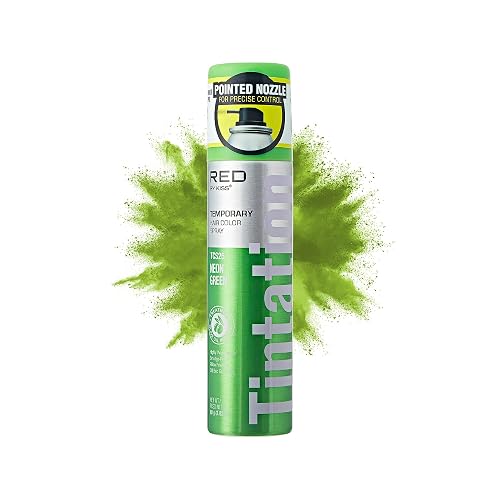 Red by Kiss Tintation Temporary Hair Color Spray 2.82oz, Quick-Dry & Smudge-Proof, Vivid Color Washable Hair Dye, Styling Spray Cosplay Halloween