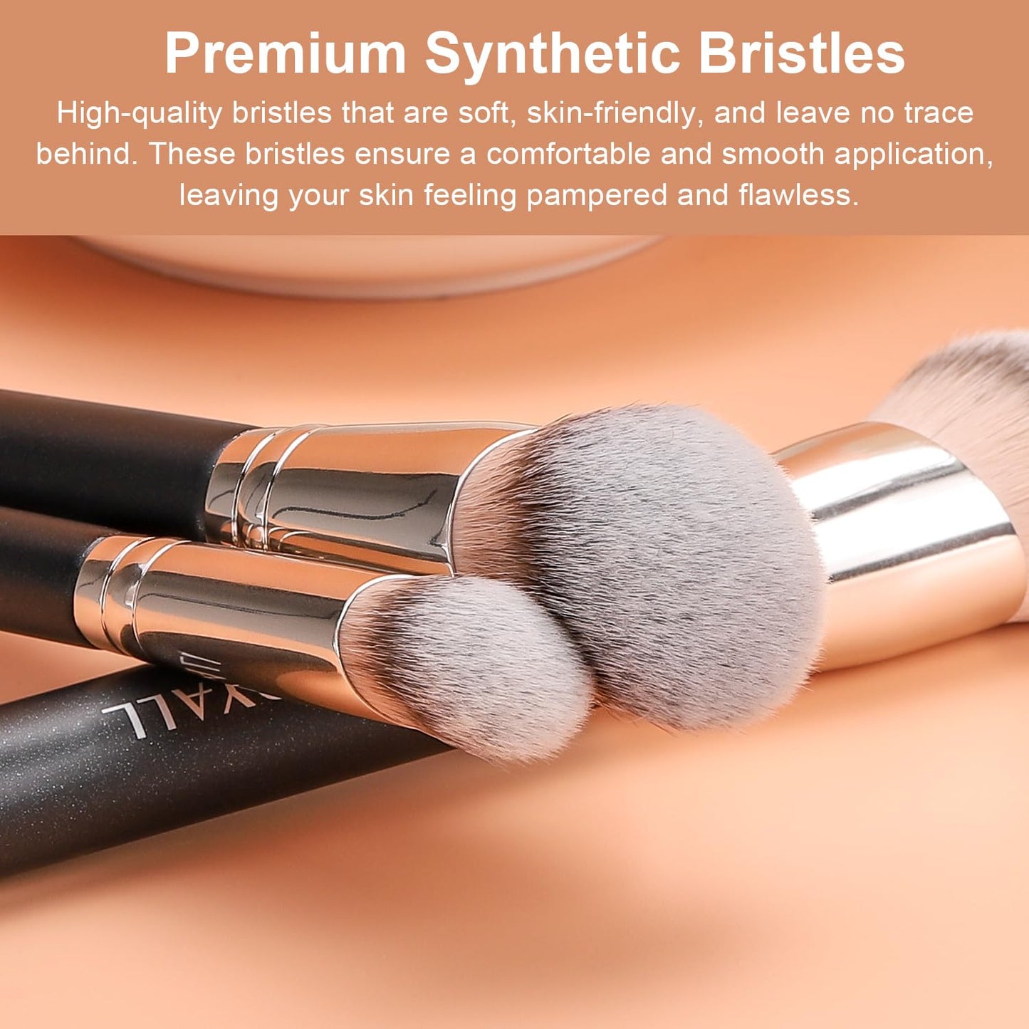 TEOYALL Foundation Contour Brush Set, 2PCS Angled Synthetic Kabuki Brush for Blending Setting Concealing Buffing with Liquid, Cream and Powder Beauty and Personal Care TEOYALL