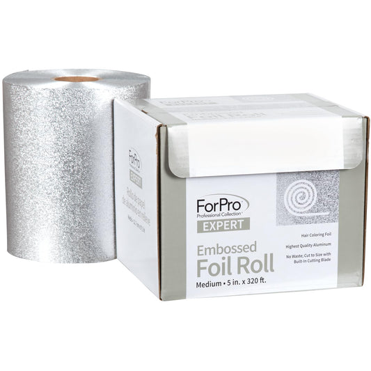 ForPro Professional Collection Expert Embossed Aluminum Foil Roll, 320 Ft Hair Foils for Color Application and Highlighting Services, Silver, Medium Beauty & Personal Care ForPro Professional Collection