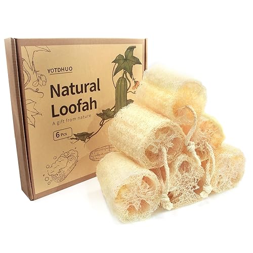 6Pack Luffa Sponges Gentle Exfoliating Body Scrubber for Shower Natural Loofah Sponge Unveil Your Skin's Natural Beauty…