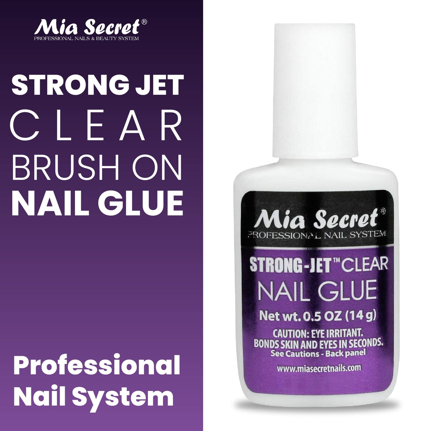 Mia Secret Strong-Jet Brush On Clear Nail Glue 335 - Ideal to adhere Crystals Over Any Acrylic and Gel Surface Beauty & Personal Care Mia Secret