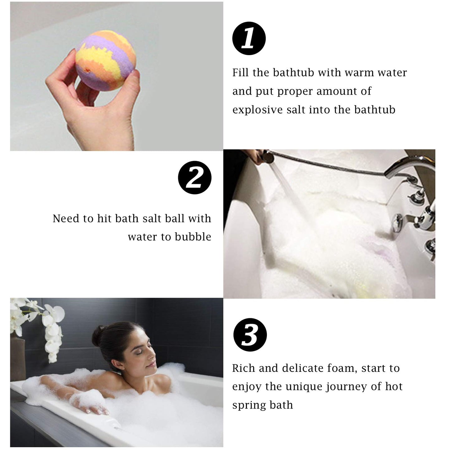 Bath Bombs, Bath Bomb Gift Set 6 x 4 OZ, Spa Bath for Christmas Valentines Birthday Gifts for Women, Kids, Wife, Moms (Tpye 03) Beauty and Personal Care JIAN YA NA