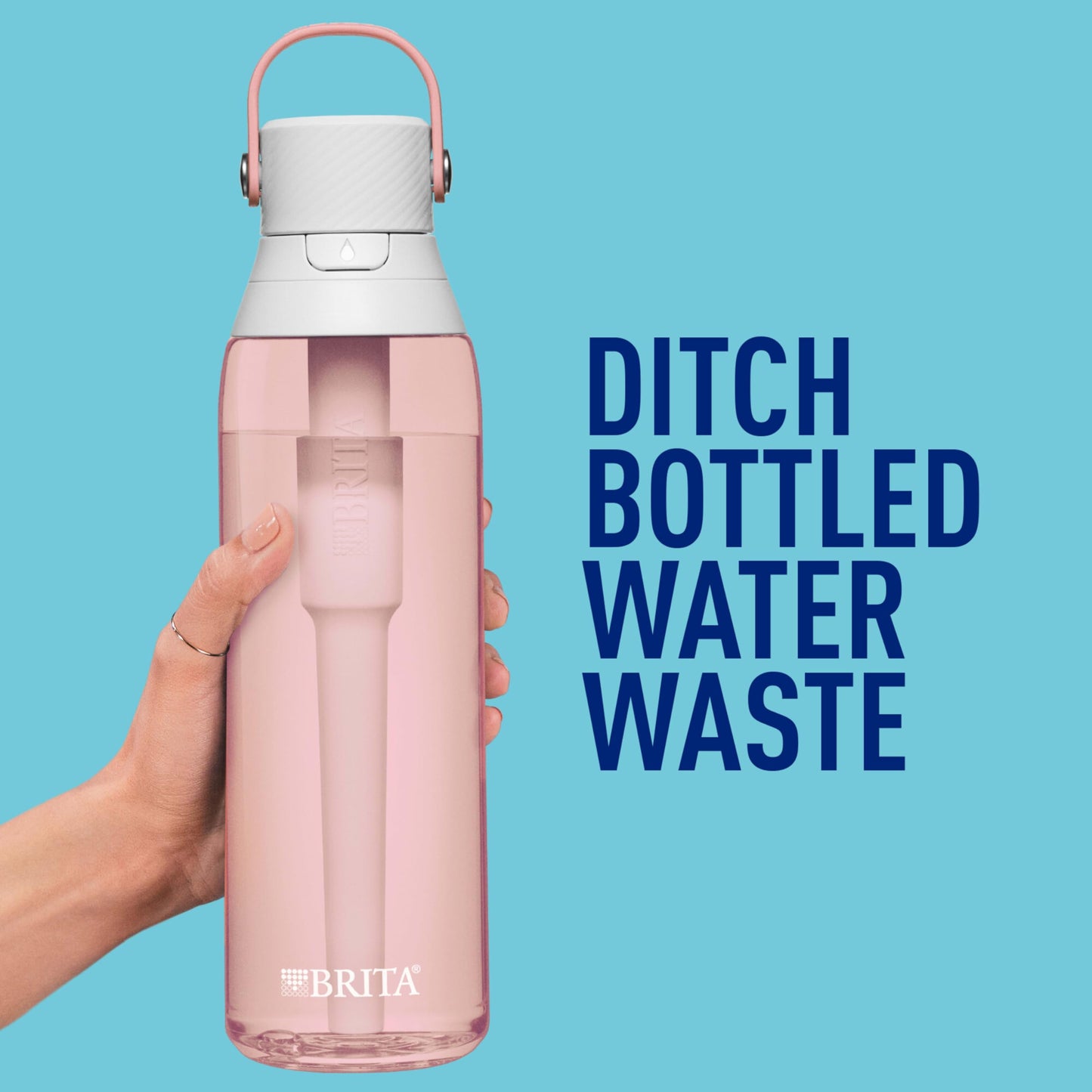Brita Hard-Sided Plastic Premium Filtering Water Bottle, BPA-Free, Reusable, Replaces 300 Plastic Water Bottles, Filter Lasts 2 Months or 40 Gallons…