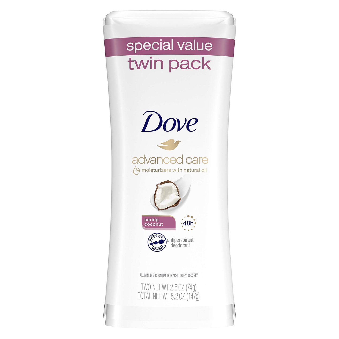 Dove Advanced Care Antiperspirant Deodorant Stick for Women, Caring Coconut, for 48 Hour Protection And Soft And Comfortable Underarms,2.6 Ounce (Pack Beauty and Personal Care Dove
