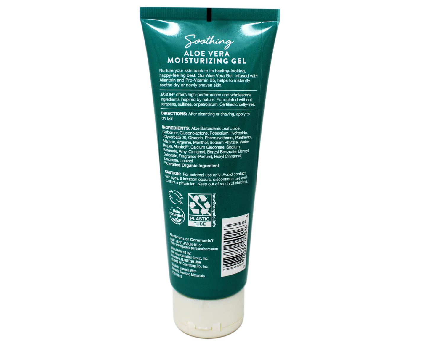 JASON Soothing 98% Aloe Vera Moisturizing Gel (IASC Certified), 4 Ounce Tube