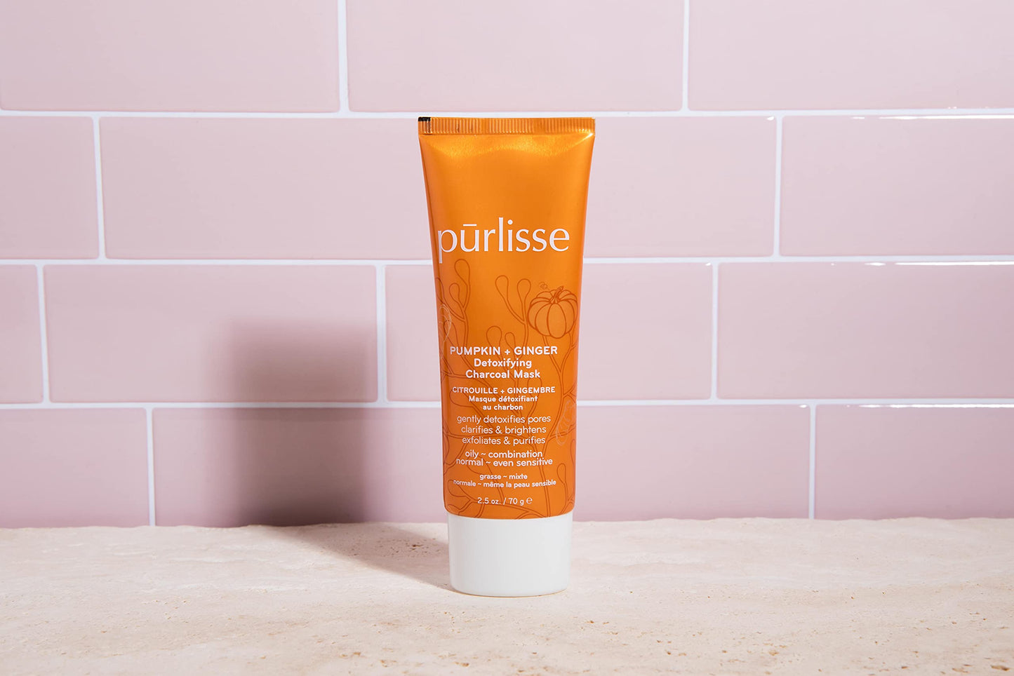 Purlisse Pumpkin and Ginger Detoxifying Charcoal Mask: Cruelty-free & clean, Paraben & Sulfate-free, Pumpkin repairs, Ginger soothes skin | 2.5oz