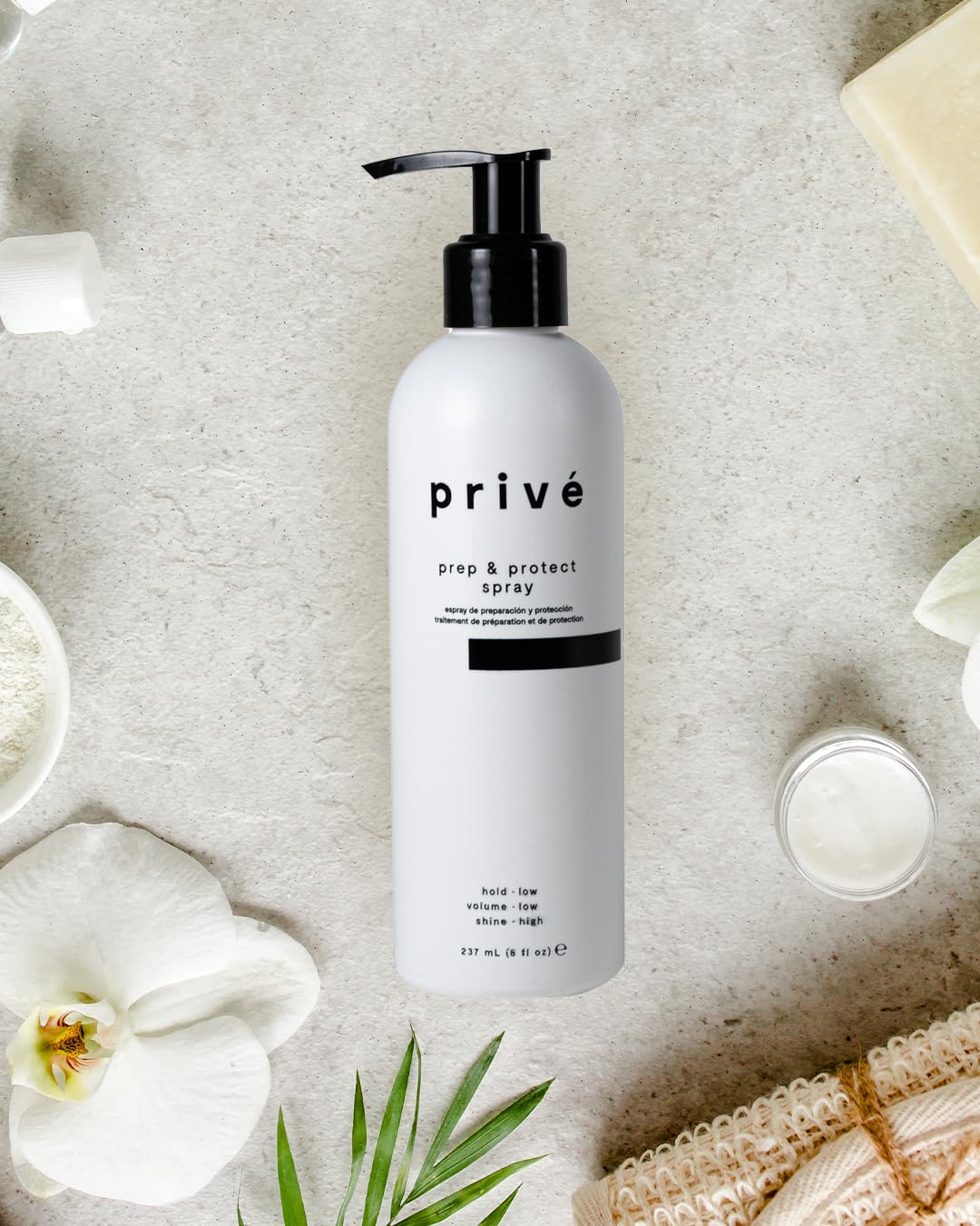 Privé Prep & Protect Blow Dry Hair Cream - Lightweight Hair Styling Cream with Heat Protection - Jojoba, Green Tea & Kukui Oil Help Strengthen